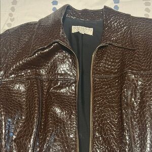 St. John Brown Leather Jacket